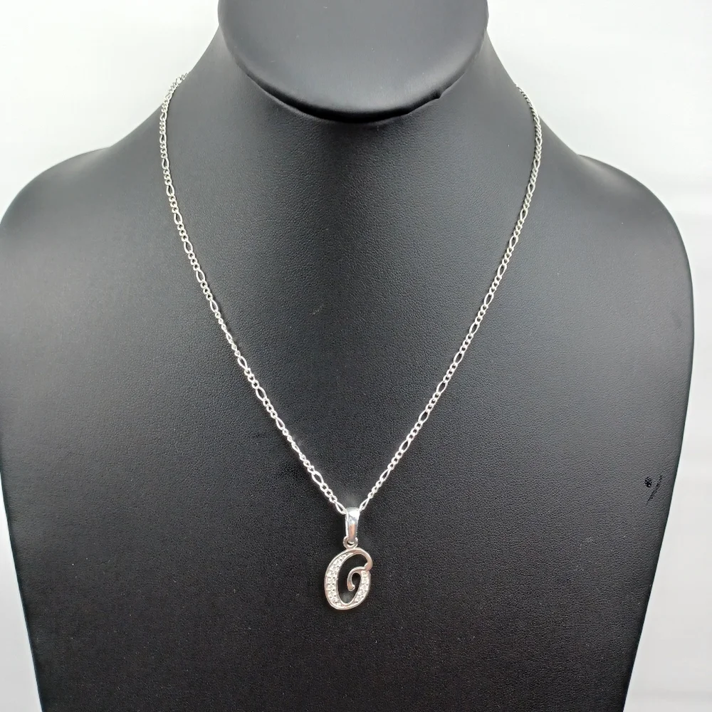 925 sterling silver alphabet letter O pendant‎ necklace